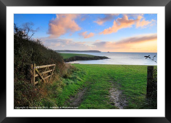 Porthcurnick Gate Framed Mounted Print by Andrew Ray