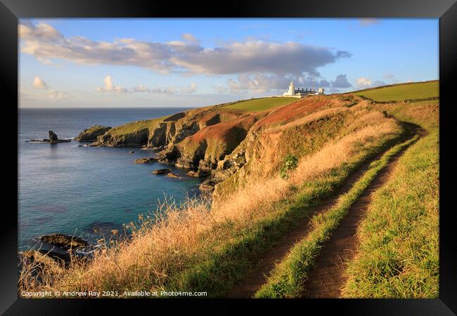 Footpath to Lizard Lighthouse  Framed Print by Andrew Ray