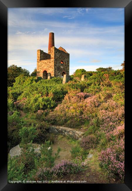 Mine workings at Wheal Peevor Framed Print by Andrew Ray