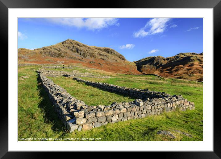 Hardknott Roman Fort    Framed Mounted Print by Andrew Ray