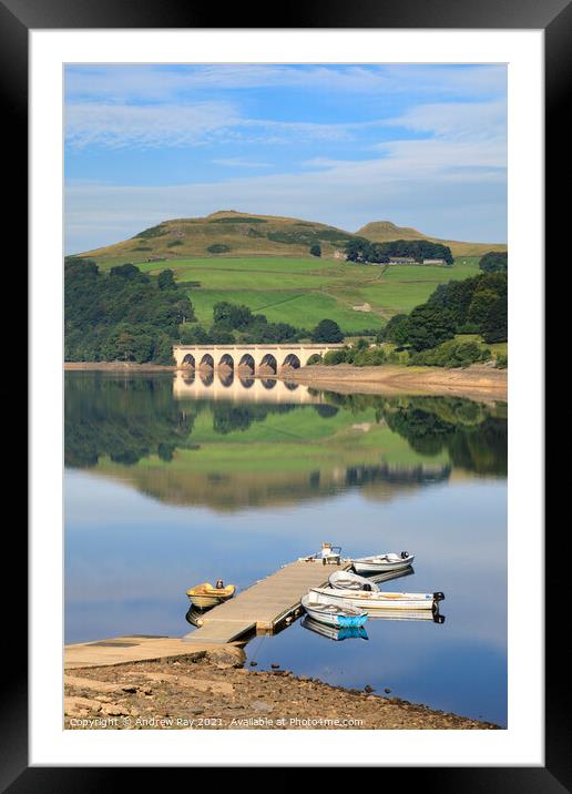Ladybower reflections Framed Mounted Print by Andrew Ray