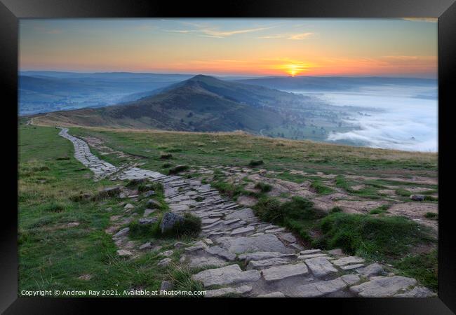 The Great Ridge at sunrise Framed Print by Andrew Ray