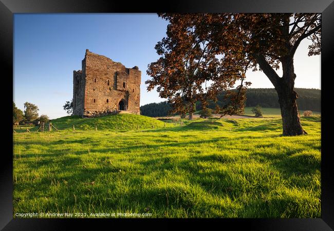 Evening light at Hopton Castle Framed Print by Andrew Ray