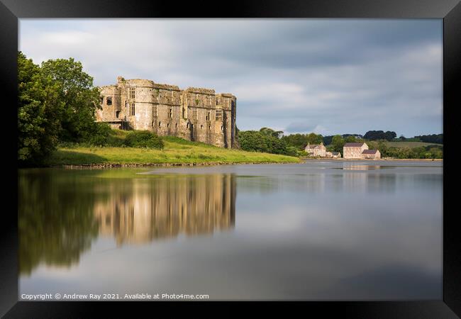 Morning at Carew Castle Framed Print by Andrew Ray