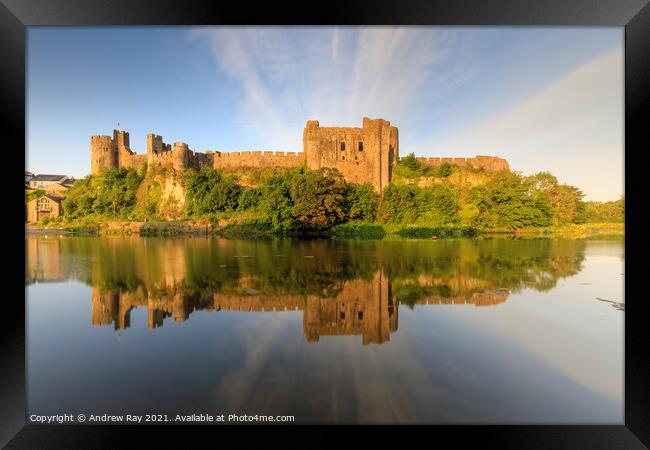 Castle reflections (Pembroke) Framed Print by Andrew Ray