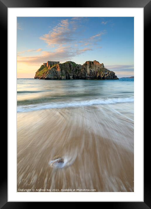 Towards St Catherine's Island (Tenby) Framed Mounted Print by Andrew Ray