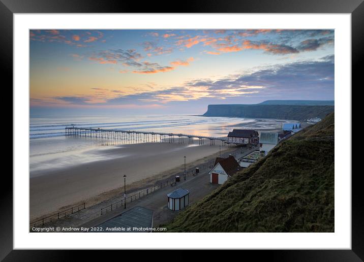 Saltburn sunrise  Framed Mounted Print by Andrew Ray