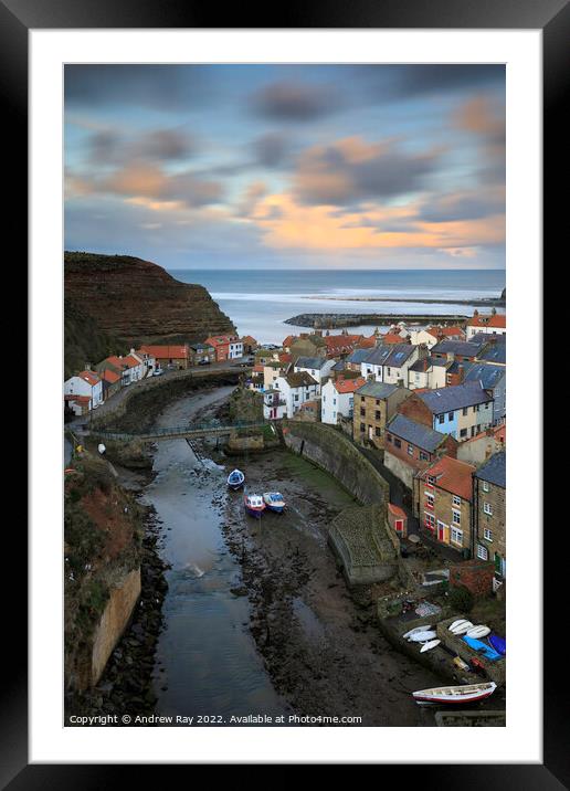 Evening at Staithes  Framed Mounted Print by Andrew Ray