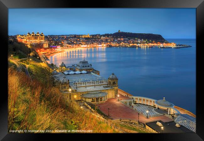 Scarborough during twilight Framed Print by Andrew Ray
