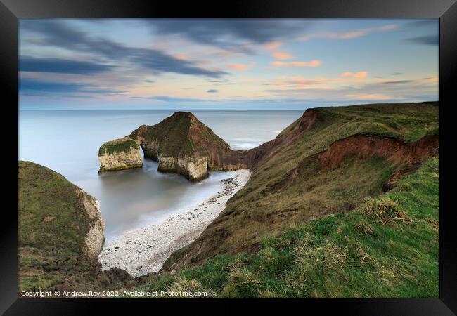 Evening at High Stacks (Flamborough Head) Framed Print by Andrew Ray