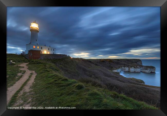 Twilight at Flamborough Head  Framed Print by Andrew Ray
