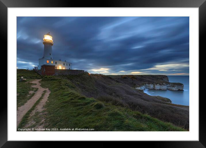 Twilight at Flamborough Head  Framed Mounted Print by Andrew Ray