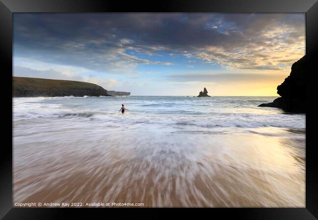 Water patterns (Broad Haven South) Framed Print by Andrew Ray