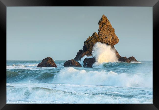 Rough sea at Church Rock  Framed Print by Andrew Ray