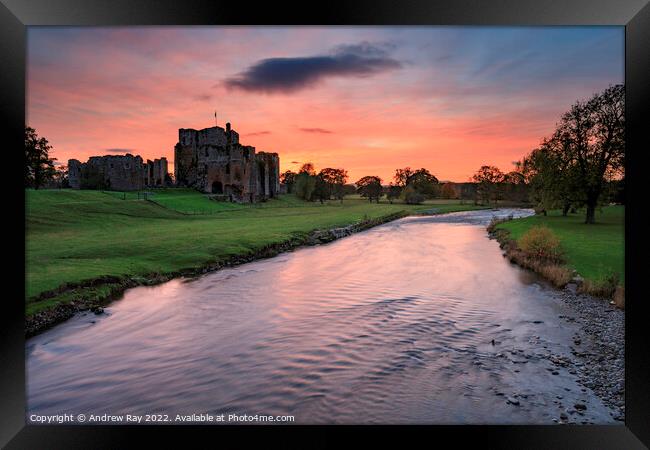 Brougham castle at sunset (Penrith) Framed Print by Andrew Ray