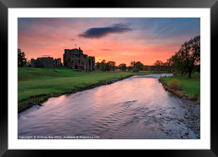 Brougham castle at sunset (Penrith) Framed Mounted Print by Andrew Ray