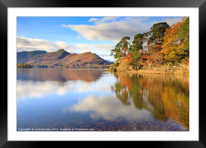 Friar's Crag and Cat Bells  Framed Mounted Print by Andrew Ray