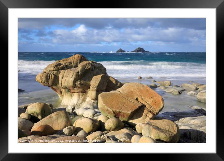 Morning at Porth Nanven  Framed Mounted Print by Andrew Ray