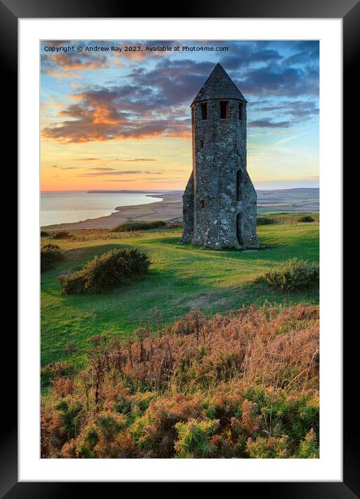 Evening at St Catherine's Oratory Framed Mounted Print by Andrew Ray