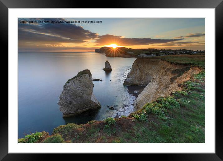 Towards the setting sun (Freshwater Bay) Framed Mounted Print by Andrew Ray