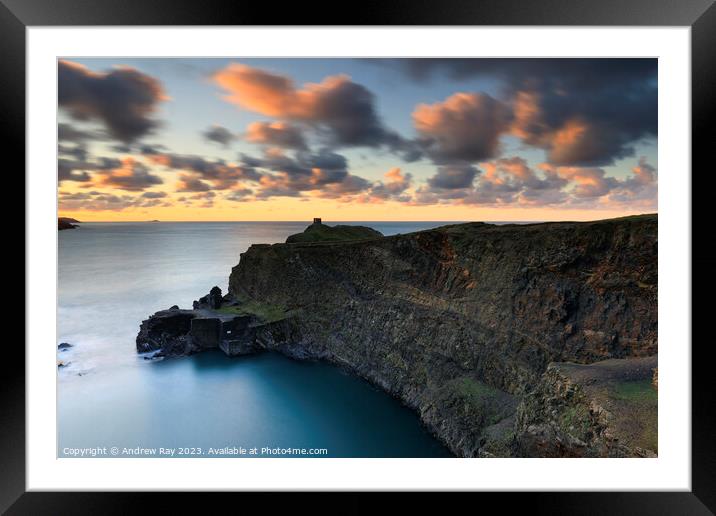 Abereiddy sunset  Framed Mounted Print by Andrew Ray