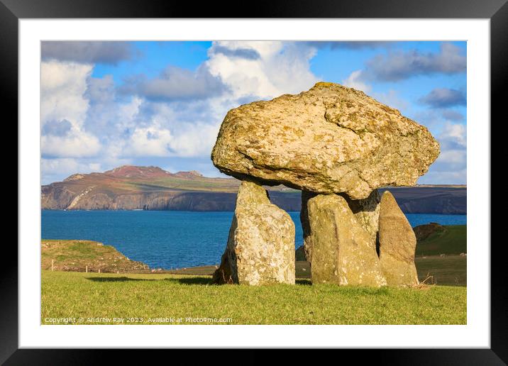 Carreg Samson Burial Chamber Framed Mounted Print by Andrew Ray