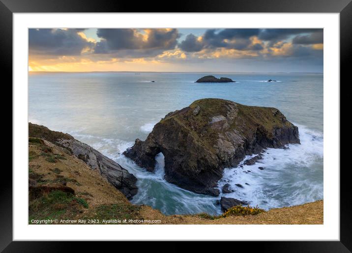 Solva Islands Framed Mounted Print by Andrew Ray