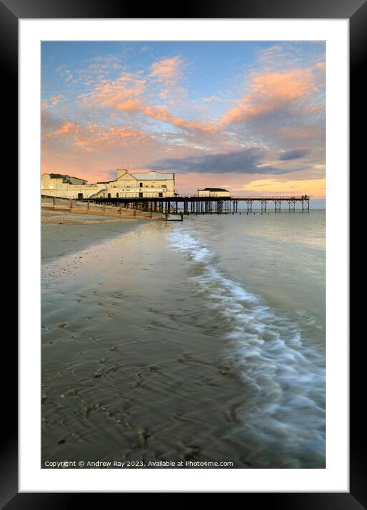 Wave at sunset (Bognor Regis)  Framed Mounted Print by Andrew Ray