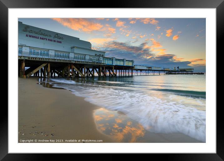 Morning at Sandown Pier Framed Mounted Print by Andrew Ray