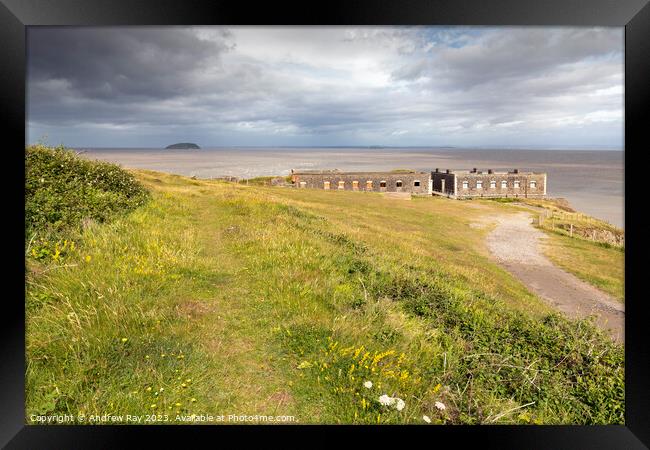 Towards Brean Down Fort  Framed Print by Andrew Ray