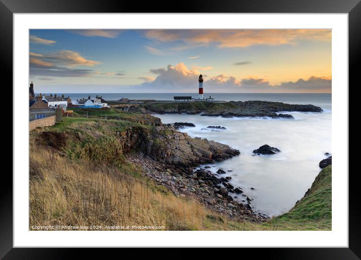 Early morning at Buchan Ness Lighthouse (Boddam) Framed Mounted Print by Andrew Ray