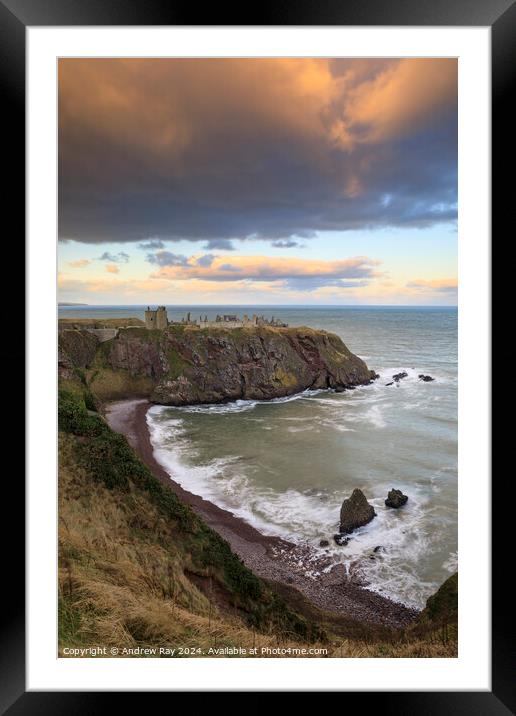Cliff view (Dunnotter Castle) Framed Mounted Print by Andrew Ray