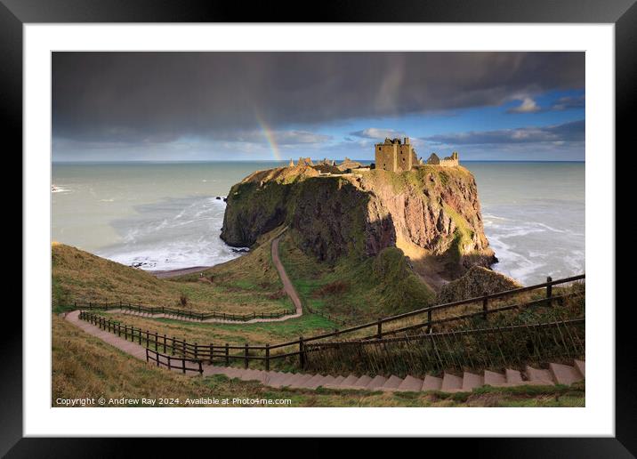 Path to Dunnotter Castle Framed Mounted Print by Andrew Ray