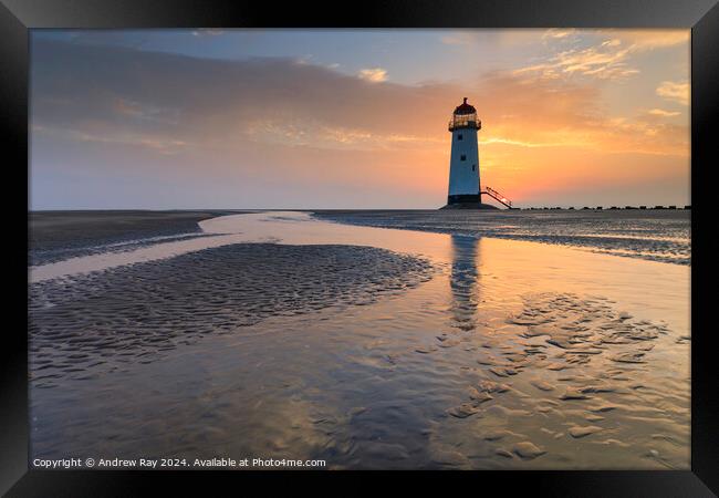Sunrise at Talacre Framed Print by Andrew Ray