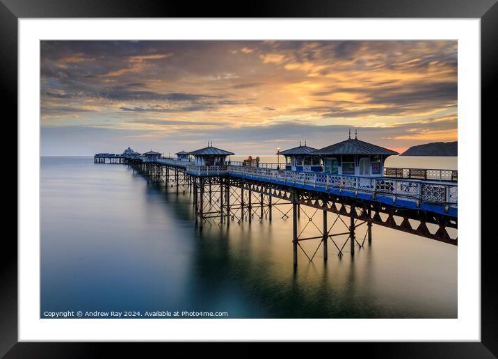 Sunrise at Llandudno Pier Framed Mounted Print by Andrew Ray