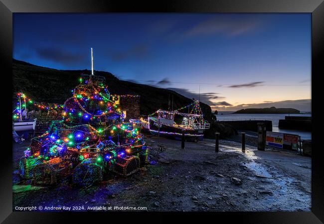 Christmas at Mullion Cove  Framed Print by Andrew Ray