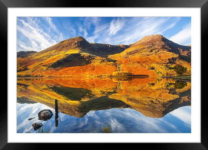 Buttermere Reflections Framed Mounted Print by Andrew Ray
