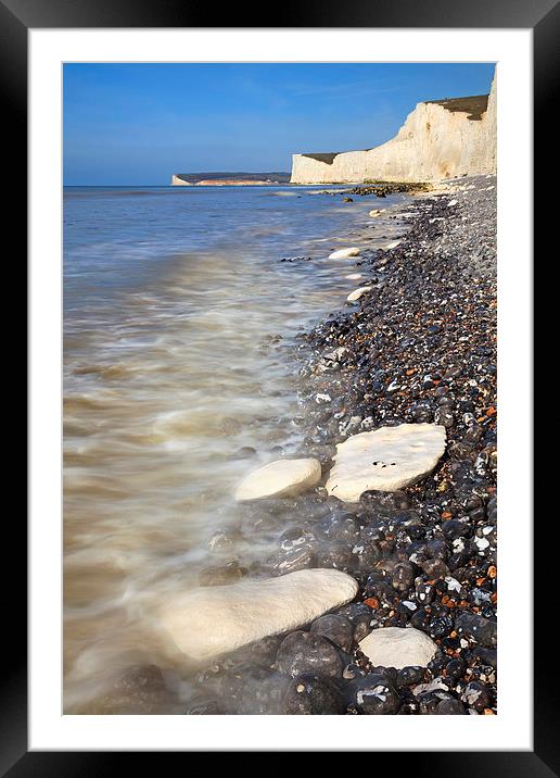 Chalk Boulders (Seven Sisters) Framed Mounted Print by Andrew Ray