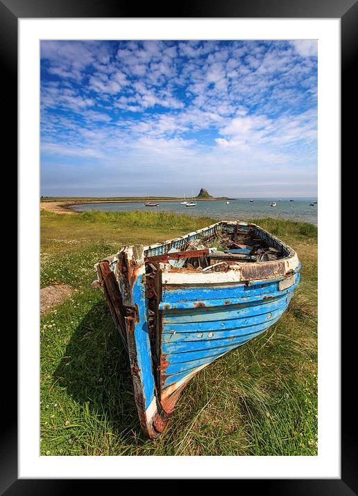 Lindisfarne Boat Framed Mounted Print by Andrew Ray