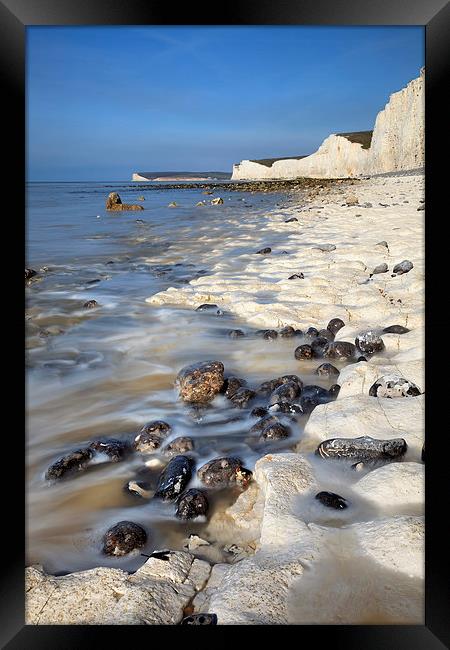 Low Tide at the Seven Sisters  Framed Print by Andrew Ray