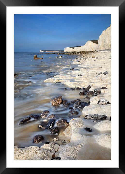 Low Tide at the Seven Sisters  Framed Mounted Print by Andrew Ray