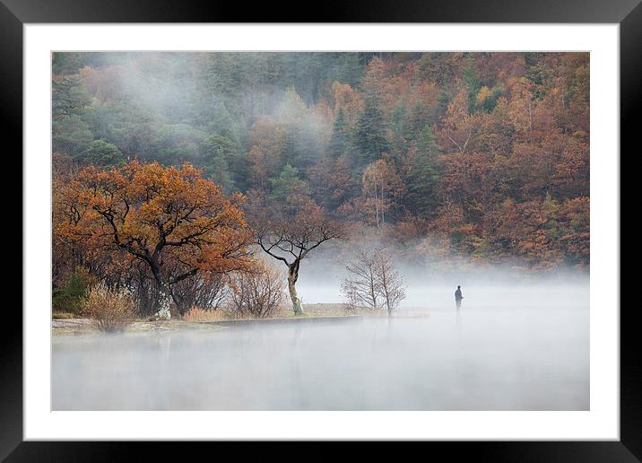 Fisherman on Crummock Water   Framed Mounted Print by Andrew Ray