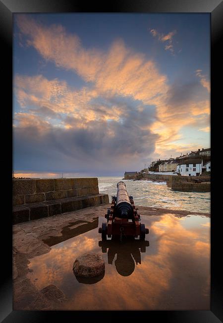 Porthleven reflections Framed Print by Andrew Ray