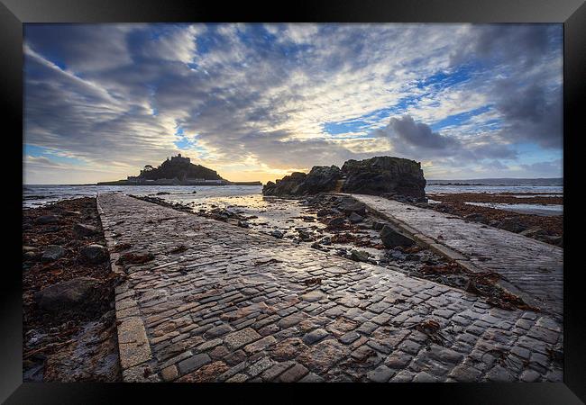 Double Causeway (St Michael's Mount) Framed Print by Andrew Ray