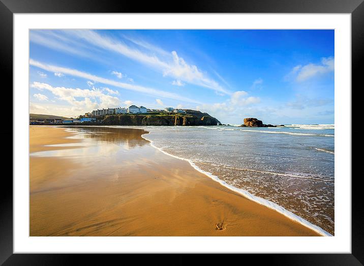 Perranporth View Framed Mounted Print by Andrew Ray