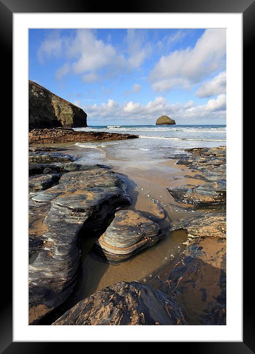 Rocky Shore (Trebarwith Strand) Framed Mounted Print by Andrew Ray