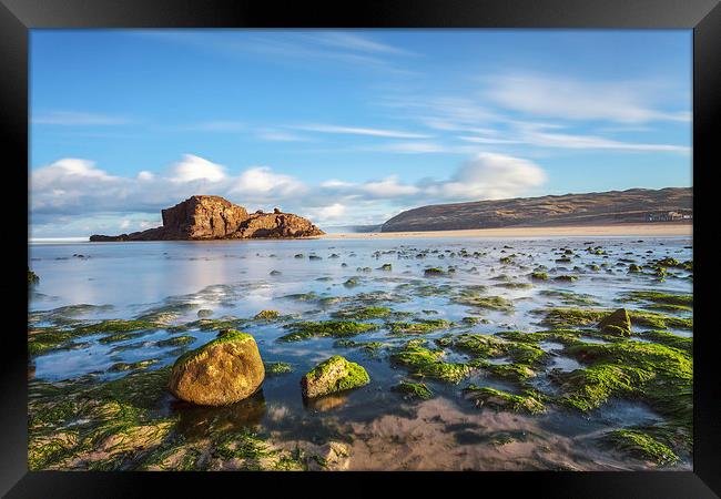 Rocky Shore at Perranporth Framed Print by Andrew Ray