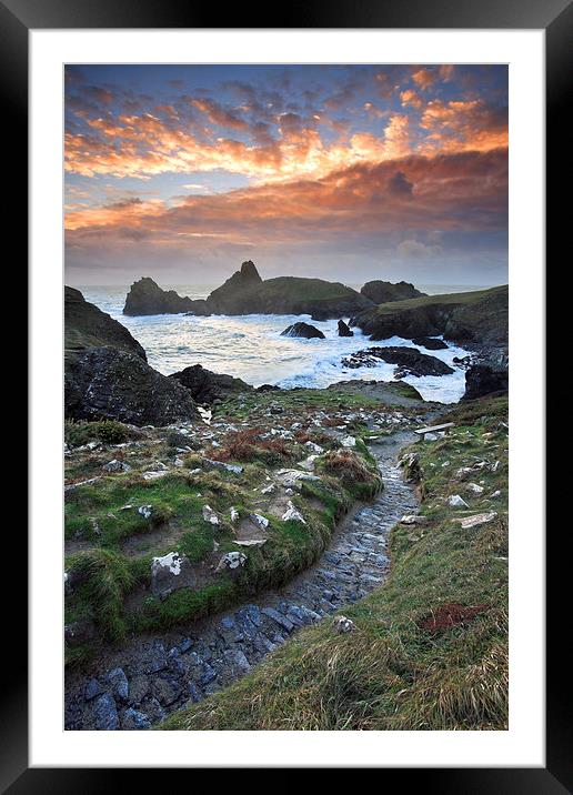 Sunset ay Kynance Cove Framed Mounted Print by Andrew Ray