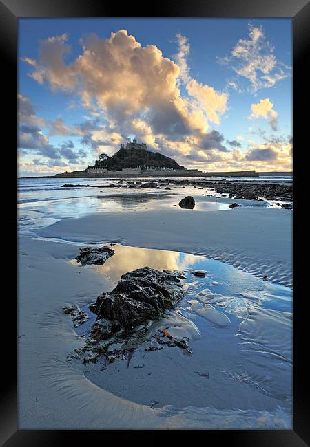 Receding Tide (St Michael's Mount) Framed Print by Andrew Ray