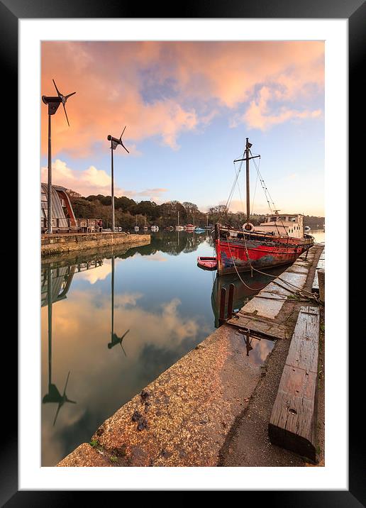 Boats at Sunrise (Penryn) Framed Mounted Print by Andrew Ray